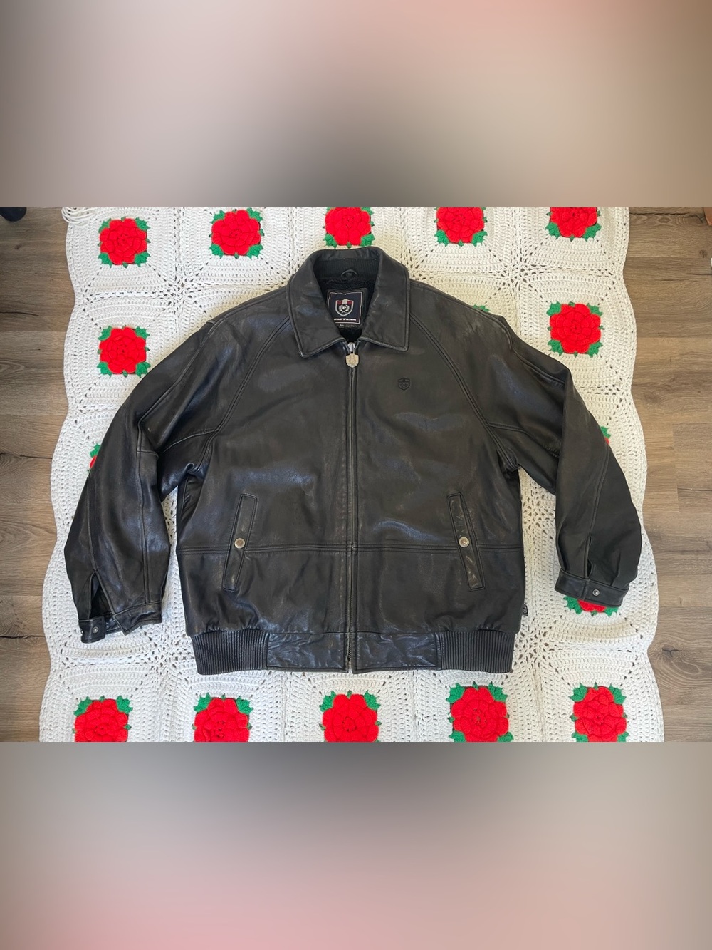 VINTAGE PHAT FARM Fur Lined Genuine Leather Jacket Mens 3XL 90s Urban Hip Hop